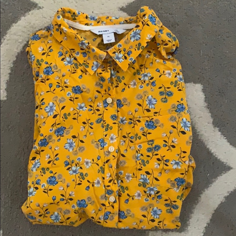 Old Navy floral “The Classic Shirt” button down XL
